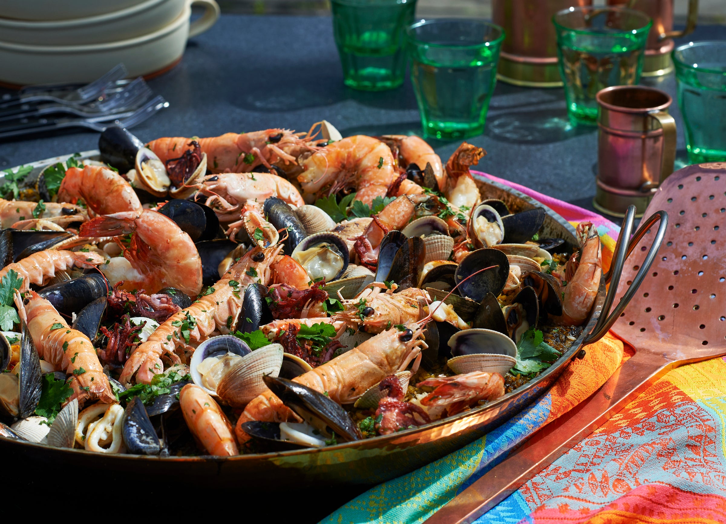 Mediterranean seafood paella